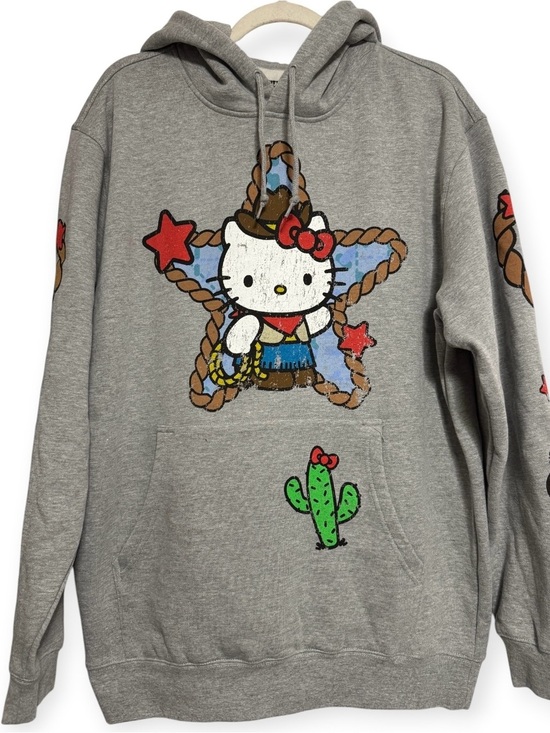 Hello Kitty Tops - NWT A.LAB × Hello Kitty Cowgirl Hoodie Size Large Heather Grey Sanrio Collab